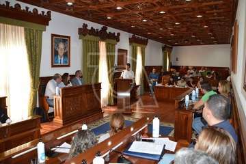 El dirigente vecinal de La Solana, Fernando Mederos, durante su intervención en el Pleno de este lunes (Foto TA)